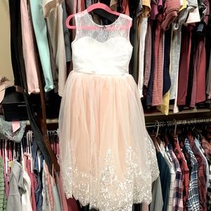 Blush pink and white toddler dress 4T